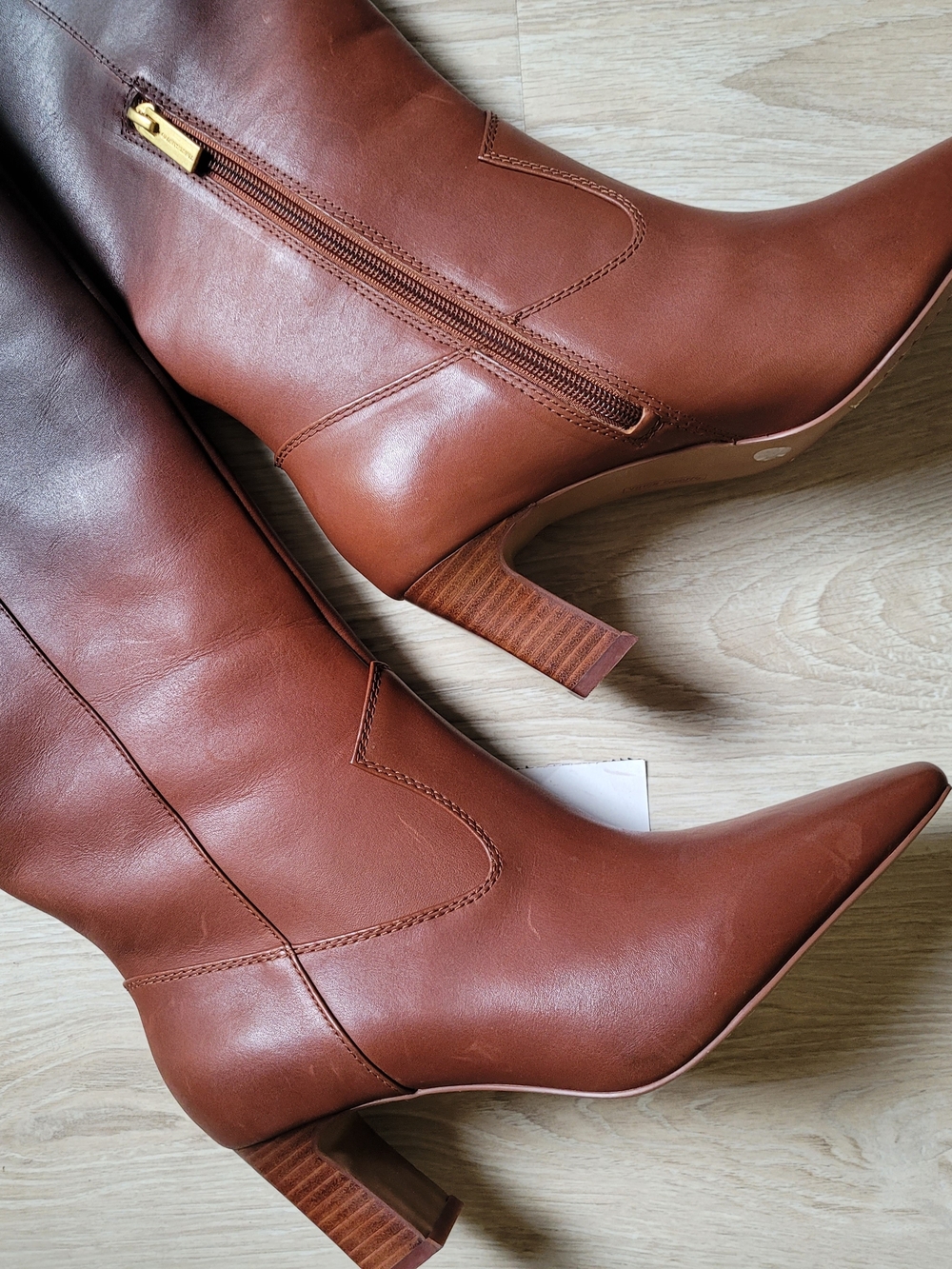 Vince Camuto Leather Shalie Over-The-Knee Boot Chocolate Fade 8W Wide Cuff - Picture 9 of 15